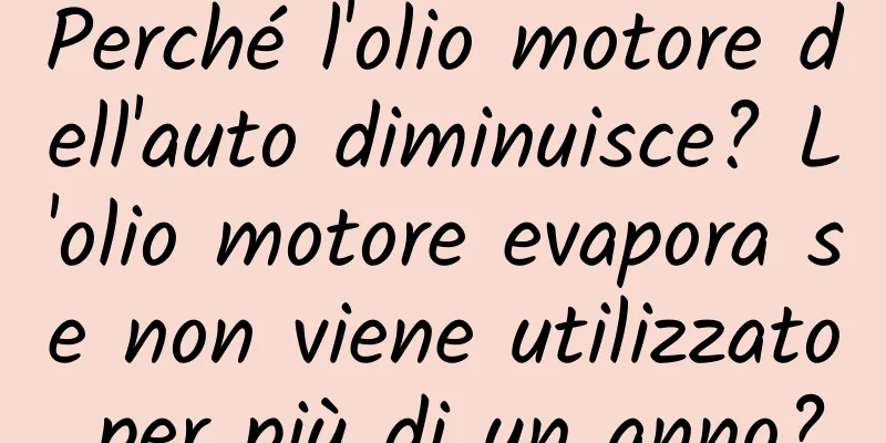 Perché l'olio motore dell'auto diminuisce? L'olio motore evapora se non viene utilizzato per più di un anno?