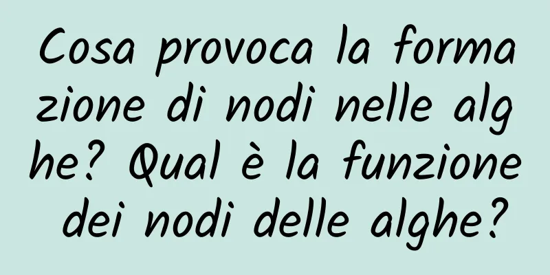 Cosa provoca la formazione di nodi nelle alghe? Qual è la funzione dei nodi delle alghe?