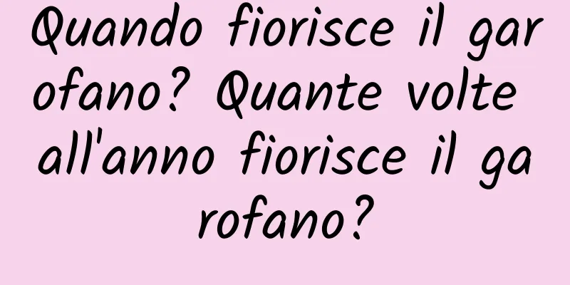 Quando fiorisce il garofano? Quante volte all'anno fiorisce il garofano?