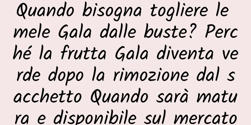 Quando bisogna togliere le mele Gala dalle buste? Perché la frutta Gala diventa verde dopo la rimozione dal sacchetto Quando sarà matura e disponibile sul mercato