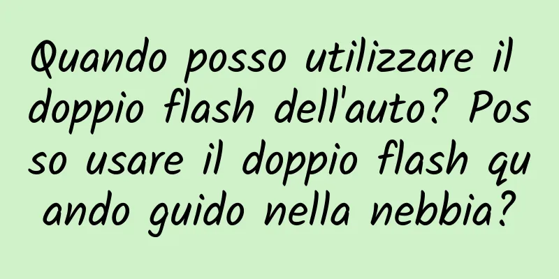 Quando posso utilizzare il doppio flash dell'auto? Posso usare il doppio flash quando guido nella nebbia?