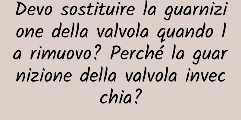 Devo sostituire la guarnizione della valvola quando la rimuovo? Perché la guarnizione della valvola invecchia?