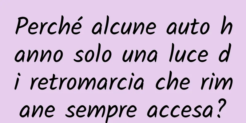 Perché alcune auto hanno solo una luce di retromarcia che rimane sempre accesa?