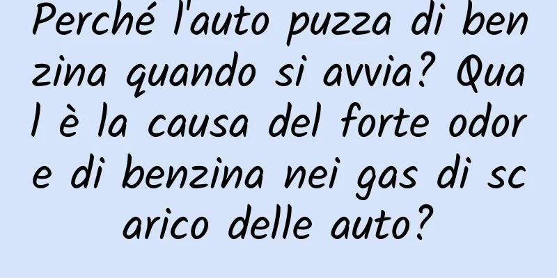 Perché l'auto puzza di benzina quando si avvia? Qual è la causa del forte odore di benzina nei gas di scarico delle auto?