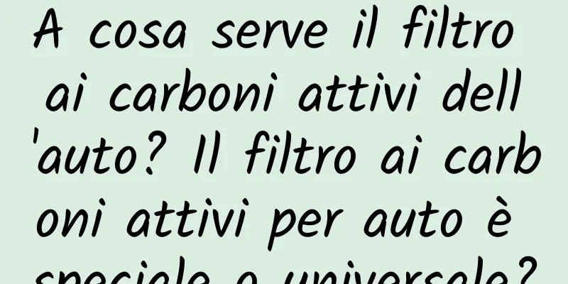 A cosa serve il filtro ai carboni attivi dell'auto? Il filtro ai carboni attivi per auto è speciale o universale?