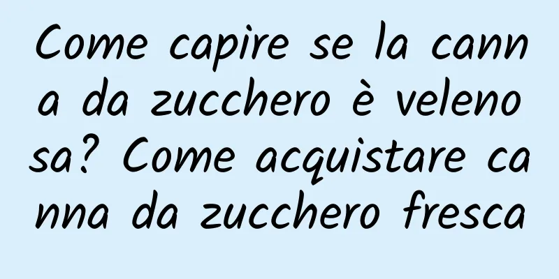 Come capire se la canna da zucchero è velenosa? Come acquistare canna da zucchero fresca