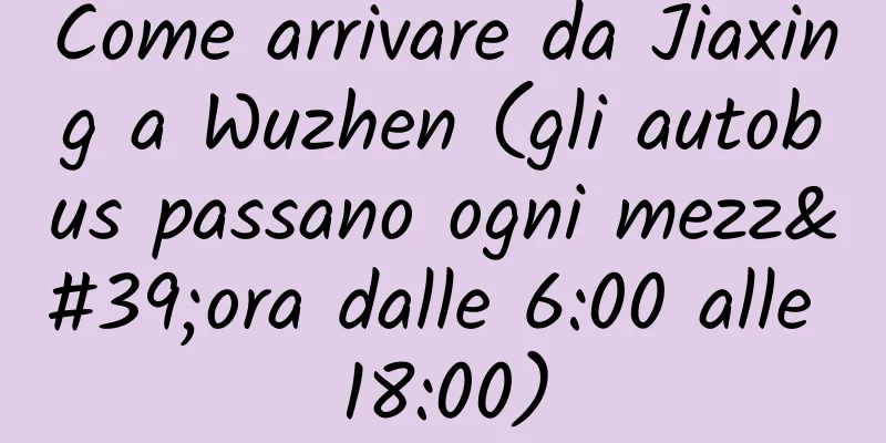 Come arrivare da Jiaxing a Wuzhen (gli autobus passano ogni mezz'ora dalle 6:00 alle 18:00)