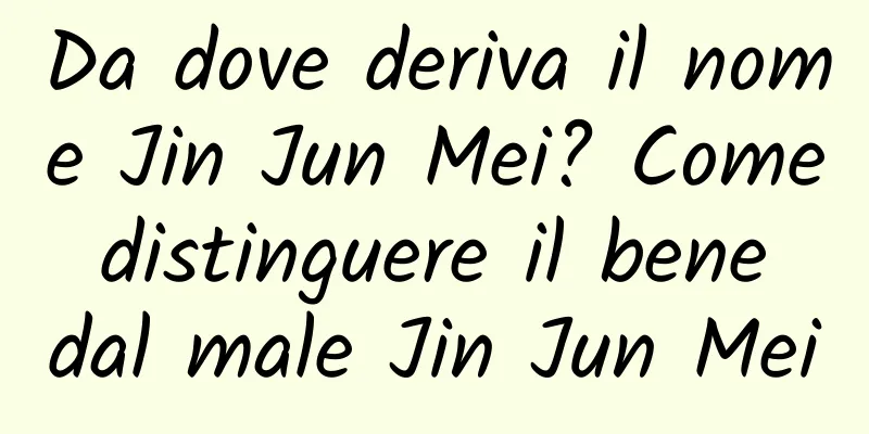 Da dove deriva il nome Jin Jun Mei? Come distinguere il bene dal male Jin Jun Mei