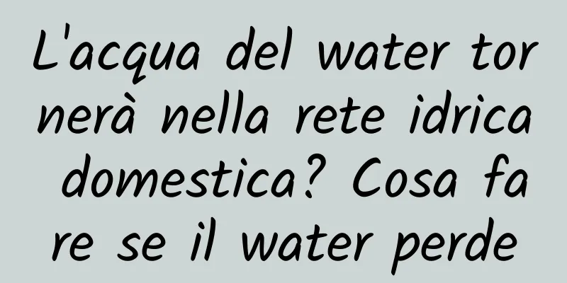 L'acqua del water tornerà nella rete idrica domestica? Cosa fare se il water perde