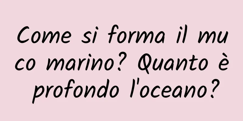 Come si forma il muco marino? Quanto è profondo l'oceano?