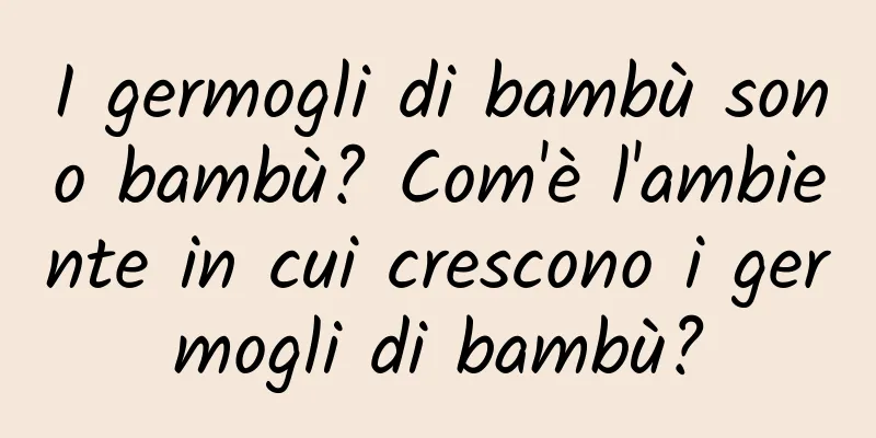I germogli di bambù sono bambù? Com'è l'ambiente in cui crescono i germogli di bambù?