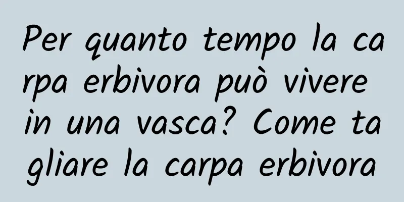 Per quanto tempo la carpa erbivora può vivere in una vasca? Come tagliare la carpa erbivora