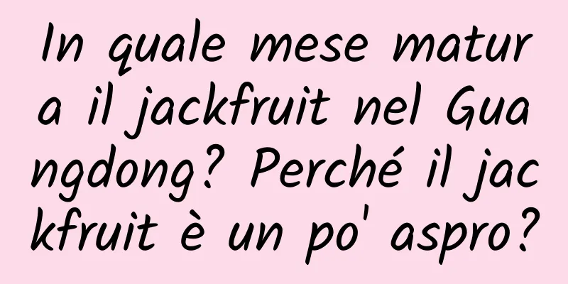 In quale mese matura il jackfruit nel Guangdong? Perché il jackfruit è un po' aspro?