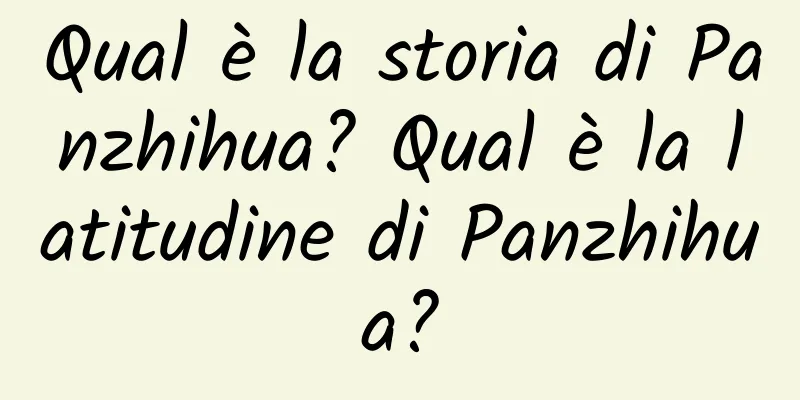 Qual è la storia di Panzhihua? Qual è la latitudine di Panzhihua?