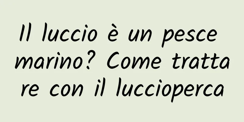 Il luccio è un pesce marino? Come trattare con il luccioperca