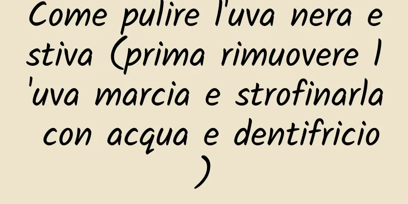 Come pulire l'uva nera estiva (prima rimuovere l'uva marcia e strofinarla con acqua e dentifricio)
