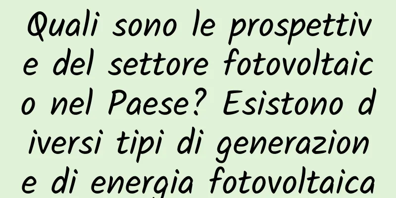 Quali sono le prospettive del settore fotovoltaico nel Paese? Esistono diversi tipi di generazione di energia fotovoltaica