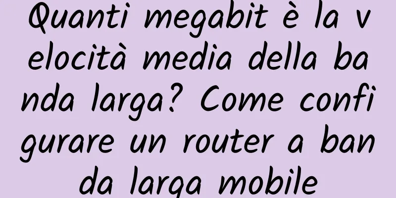 Quanti megabit è la velocità media della banda larga? Come configurare un router a banda larga mobile
