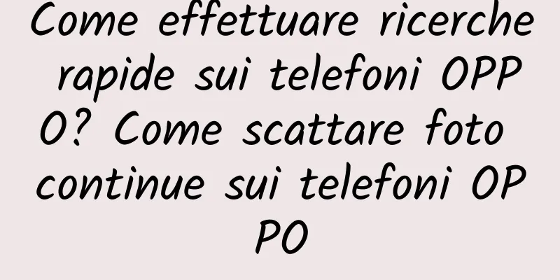 Come effettuare ricerche rapide sui telefoni OPPO? Come scattare foto continue sui telefoni OPPO