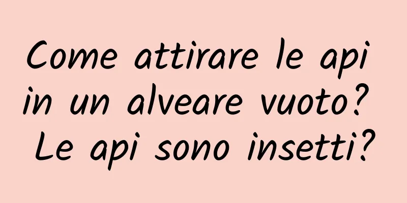 Come attirare le api in un alveare vuoto? Le api sono insetti?