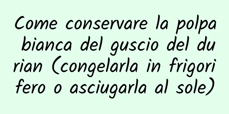 Come conservare la polpa bianca del guscio del durian (congelarla in frigorifero o asciugarla al sole)