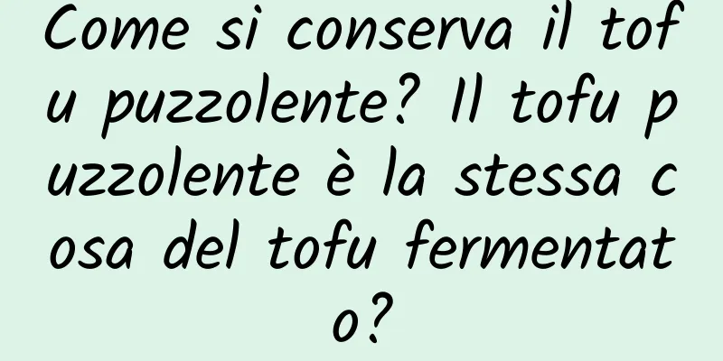 Come si conserva il tofu puzzolente? Il tofu puzzolente è la stessa cosa del tofu fermentato?