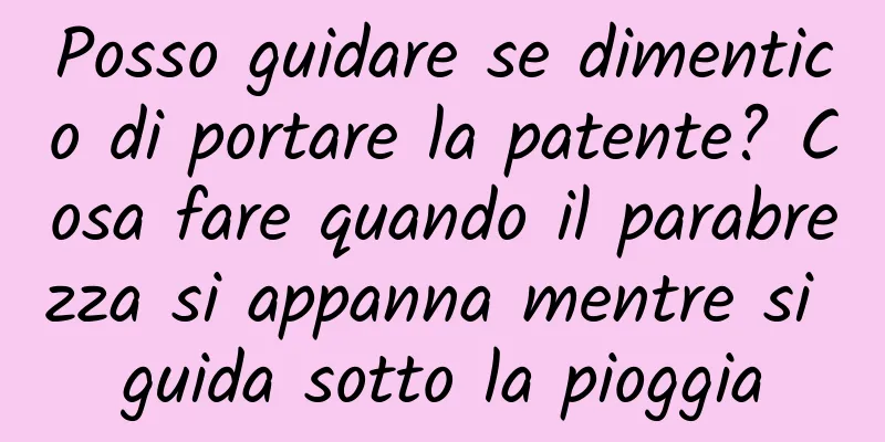 Posso guidare se dimentico di portare la patente? Cosa fare quando il parabrezza si appanna mentre si guida sotto la pioggia