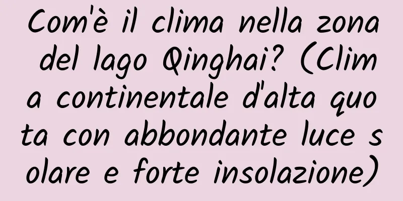 Com'è il clima nella zona del lago Qinghai? (Clima continentale d'alta quota con abbondante luce solare e forte insolazione)