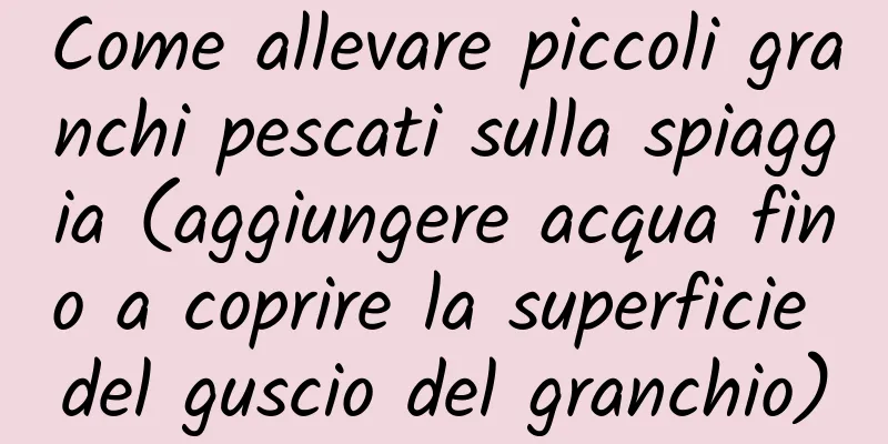 Come allevare piccoli granchi pescati sulla spiaggia (aggiungere acqua fino a coprire la superficie del guscio del granchio)