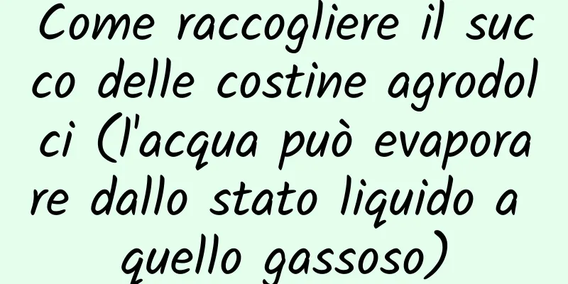 Come raccogliere il succo delle costine agrodolci (l'acqua può evaporare dallo stato liquido a quello gassoso)