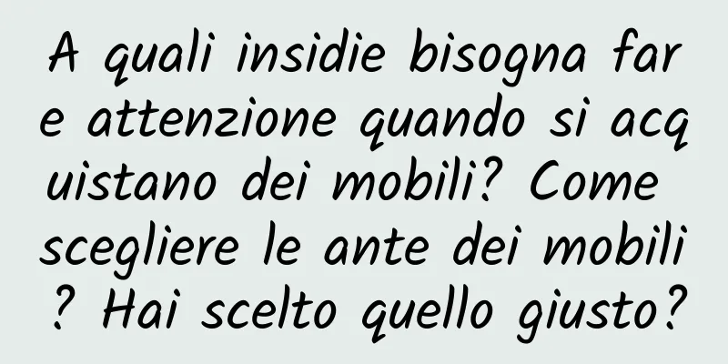 A quali insidie ​​bisogna fare attenzione quando si acquistano dei mobili? Come scegliere le ante dei mobili? Hai scelto quello giusto?