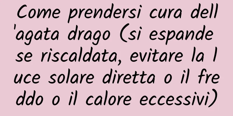 Come prendersi cura dell'agata drago (si espande se riscaldata, evitare la luce solare diretta o il freddo o il calore eccessivi)