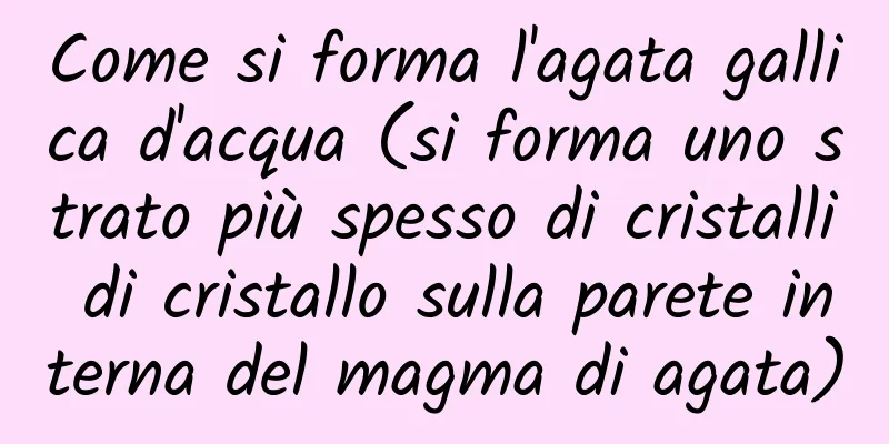 Come si forma l'agata gallica d'acqua (si forma uno strato più spesso di cristalli di cristallo sulla parete interna del magma di agata)