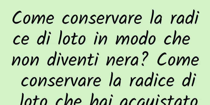 Come conservare la radice di loto in modo che non diventi nera? Come conservare la radice di loto che hai acquistato