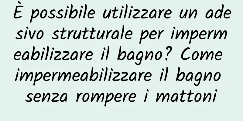 È possibile utilizzare un adesivo strutturale per impermeabilizzare il bagno? Come impermeabilizzare il bagno senza rompere i mattoni