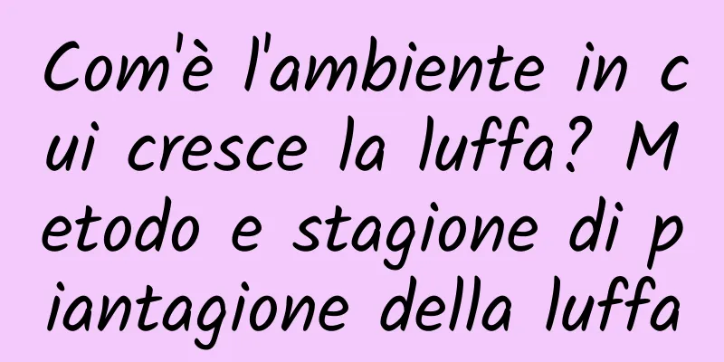 Com'è l'ambiente in cui cresce la luffa? Metodo e stagione di piantagione della luffa