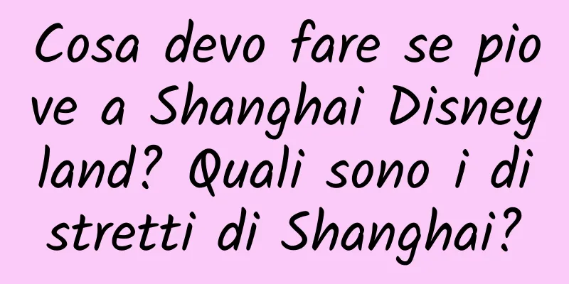 Cosa devo fare se piove a Shanghai Disneyland? Quali sono i distretti di Shanghai?