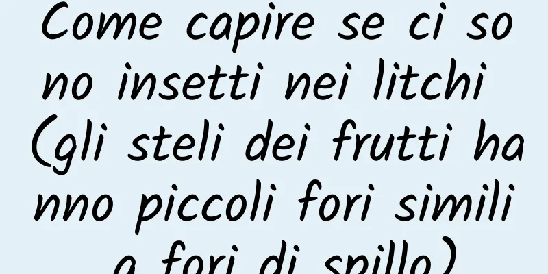 Come capire se ci sono insetti nei litchi (gli steli dei frutti hanno piccoli fori simili a fori di spillo)