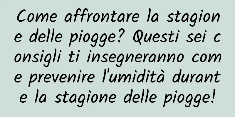 Come affrontare la stagione delle piogge? Questi sei consigli ti insegneranno come prevenire l'umidità durante la stagione delle piogge!
