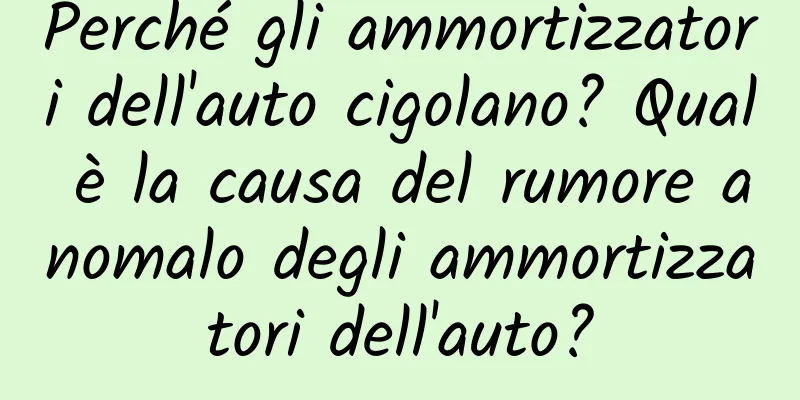 Perché gli ammortizzatori dell'auto cigolano? Qual è la causa del rumore anomalo degli ammortizzatori dell'auto?