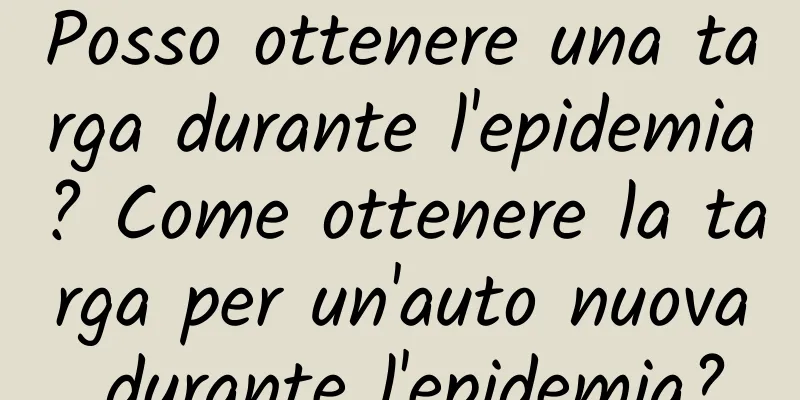 Posso ottenere una targa durante l'epidemia? Come ottenere la targa per un'auto nuova durante l'epidemia?