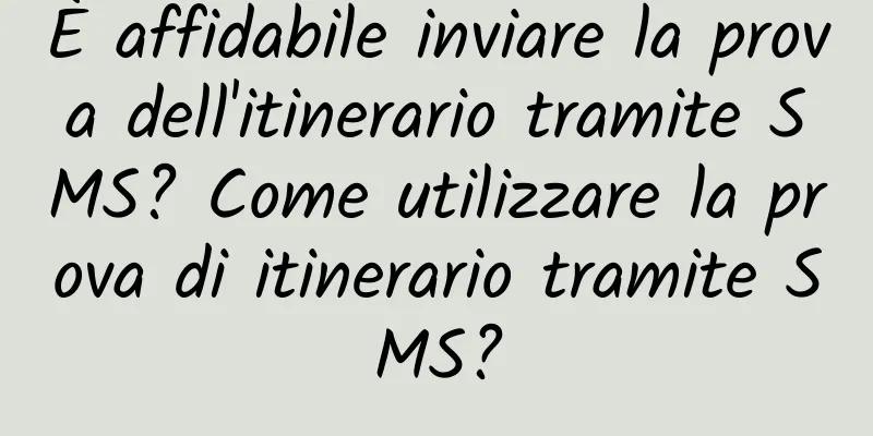 È affidabile inviare la prova dell'itinerario tramite SMS? Come utilizzare la prova di itinerario tramite SMS?