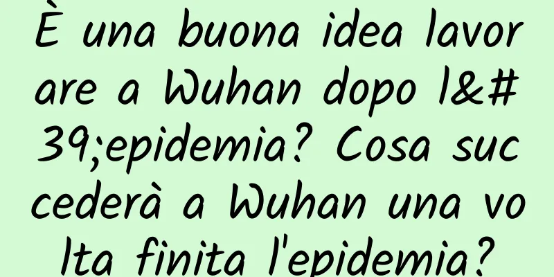È una buona idea lavorare a Wuhan dopo l'epidemia? Cosa succederà a Wuhan una volta finita l'epidemia?