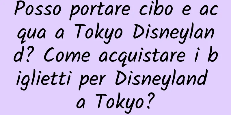 Posso portare cibo e acqua a Tokyo Disneyland? Come acquistare i biglietti per Disneyland a Tokyo?