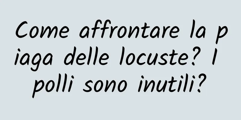 Come affrontare la piaga delle locuste? I polli sono inutili?