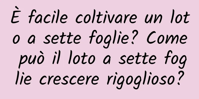 È facile coltivare un loto a sette foglie? Come può il loto a sette foglie crescere rigoglioso?