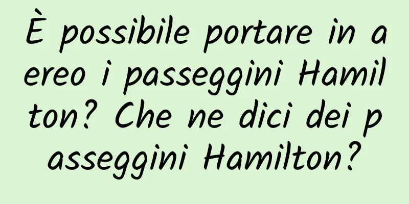 È possibile portare in aereo i passeggini Hamilton? Che ne dici dei passeggini Hamilton?