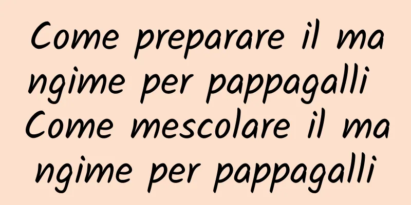 Come preparare il mangime per pappagalli Come mescolare il mangime per pappagalli