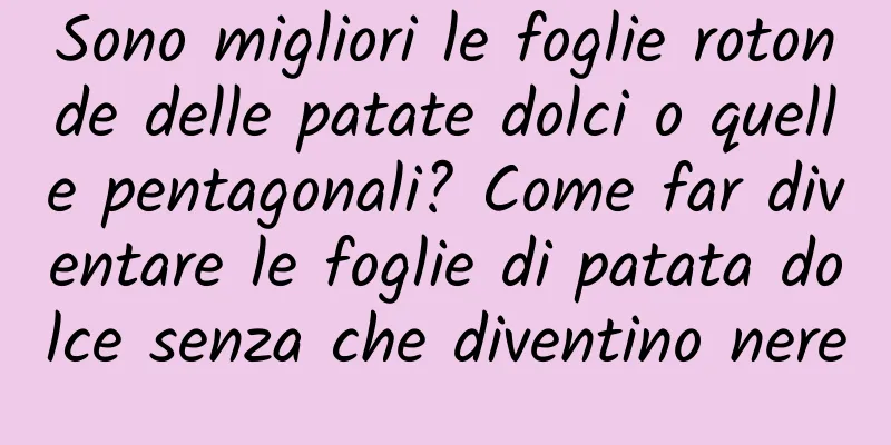 Sono migliori le foglie rotonde delle patate dolci o quelle pentagonali? Come far diventare le foglie di patata dolce senza che diventino nere