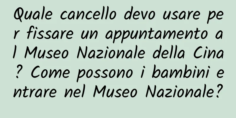 Quale cancello devo usare per fissare un appuntamento al Museo Nazionale della Cina? Come possono i bambini entrare nel Museo Nazionale?